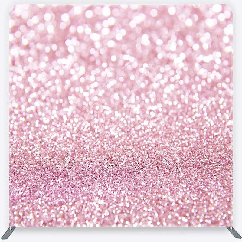 Aperturee - Aperturee Pink Glitter Tension Fabric Backdrop Sparkling Glamour Photography Studio Background
