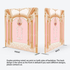 Aperturee - Aperturee Pink Gold Luxury Palace Square Double-Sided Backdrop