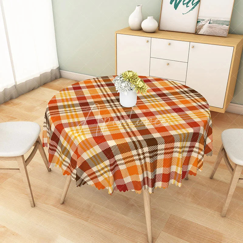 Aperturee - Aperturee Pink Halloween Round Tablecloth with Cute Pumpkin Bat and Ghost for Girly Spooky Party Decor