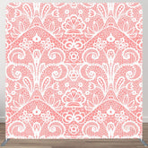 Aperturee - Aperturee Pink Lace Parttern Fabric Backdrop Cover For Party