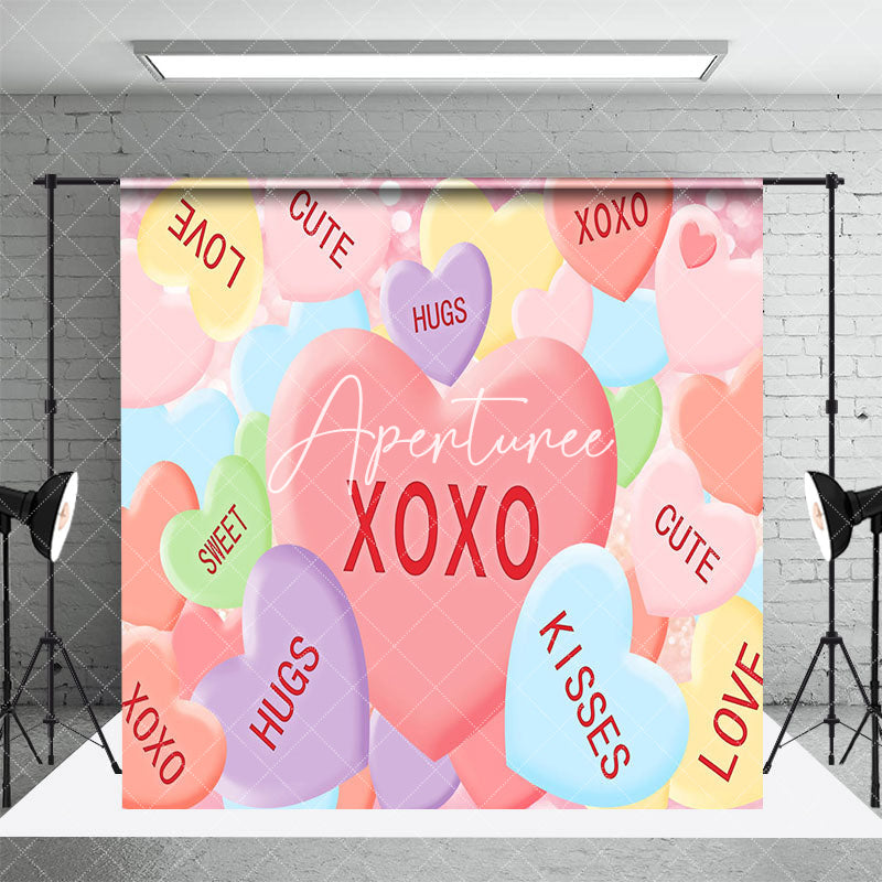 Aperturee - Aperturee Pink Love Valentines Day Balloons Room Set Backdrop