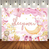 Aperturee - Aperturee Pink Masquerade Moon Light Bear Sleepover Backdrop