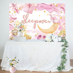 Aperturee - Aperturee Pink Masquerade Moon Light Bear Sleepover Backdrop