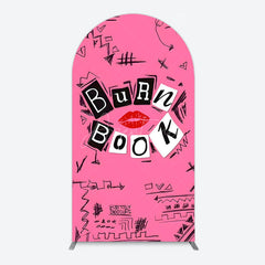 Aperturee - Aperturee Pink Mean Girls Burn Book Birthday Arch Backdrop