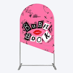 Aperturee - Aperturee Pink Mean Girls Burn Book Birthday Arch Backdrop