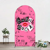 Aperturee - Aperturee Pink Mean Girls Burn Book Birthday Arch Backdrop