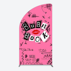 Aperturee - Aperturee Pink Mean Girls Burn Book Birthday Half Moon Arch Backdrop