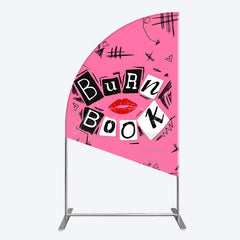 Aperturee - Aperturee Pink Mean Girls Burn Book Birthday Half Moon Arch Backdrop