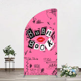 Aperturee - Aperturee Pink Mean Girls Burn Book Birthday Half Moon Arch Backdrop