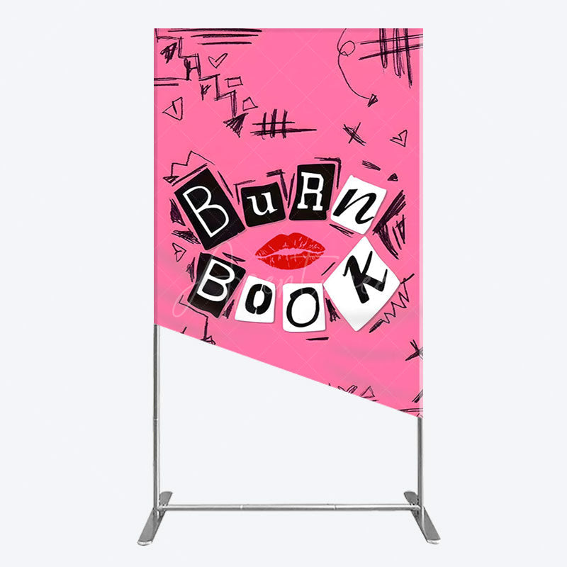Aperturee - Aperturee Pink Mean Girls Burn Book Birthday Rectangle Backdrop