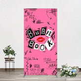 Aperturee - Aperturee Pink Mean Girls Burn Book Birthday Rectangle Backdrop