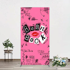 Aperturee - Aperturee Pink Mean Girls Burn Book Birthday Rectangle Backdrop