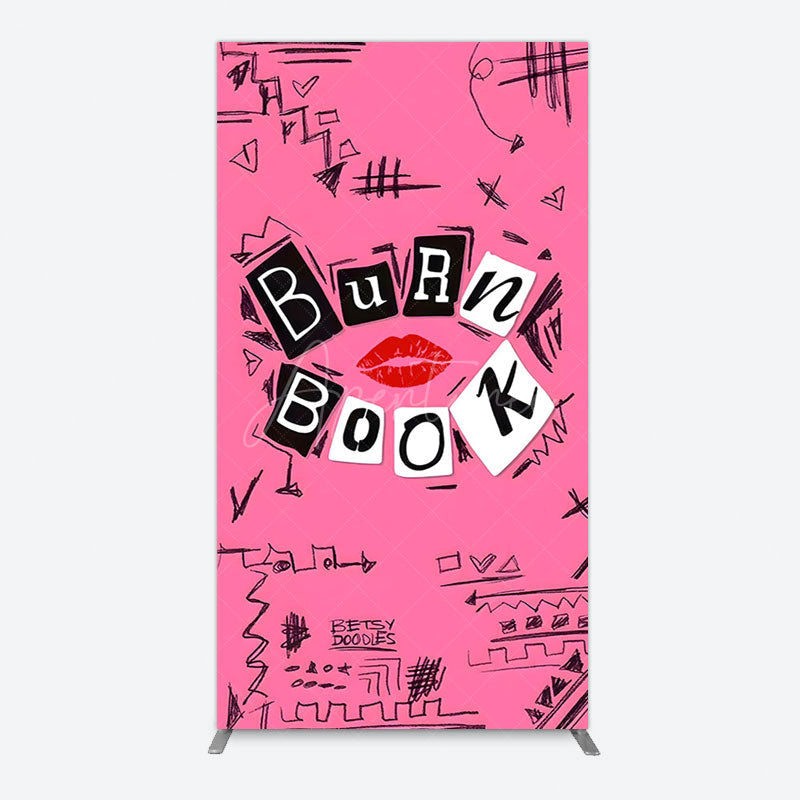 Aperturee - Aperturee Pink Mean Girls Burn Book Birthday Rectangle Backdrop