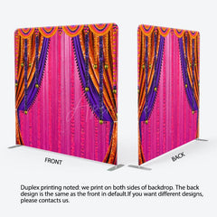 Aperturee - Aperturee Pink Orange Curtain Dance Party Pillow Case Backdrop