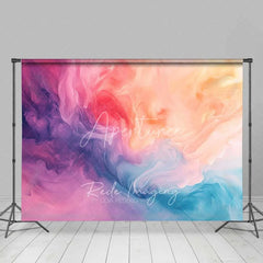 Aperturee - Aperturee Pink Purple and Blue Abstract Flowing Watercolor Backdrop Artistic Photography Background for Portrait