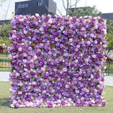 Aperturee - Aperturee Pink Purple Elegant Artificial Wedding Flower Wall