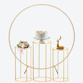 Aperturee Aperturee Pink Rainbow and Daisy Birthday Round Backdrop Kit Watercolor Butterfly and Flowers Girls Party Photo Prop