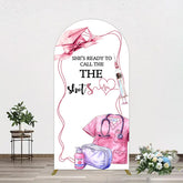 Aperturee - Aperturee Pink Ready To Call The Shots Nurse Grad Arch Backdrop