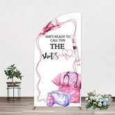 Aperturee - Aperturee Pink Ready To Call The Shots Nurse Grad Half Moon Arch Backdrop