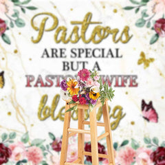 Aperturee - Aperturee Pink Red Rose Leaf Pastors Wife Appreciation Backdrop