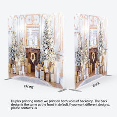 Aperturee - Aperturee Pink Room Christmas Gifts Fabric Tension Backdrop