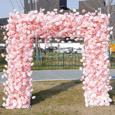 Aperturee - Aperturee Pink Rose Fabric Arch Flower Wall Wedding Party Decor
