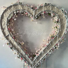 Aperturee - Aperturee Pink Rose Heart Shape Flower Wall Wedding Decoration