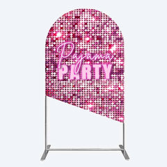Aperturee - Aperturee Pink Sequin Pajama Party Arch Backdrop Glitter Girls Sleepover Photography Background