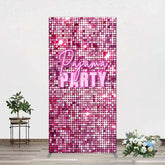 Aperturee - Aperturee Pink Sequin Pajama Party Rectangle Backdrop Glitter Girls Sleepover Photography Background