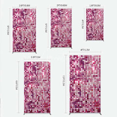 Aperturee - Aperturee Pink Sequin Rectangle Backdrop Magenta Glitter Texture Photography Background for Party