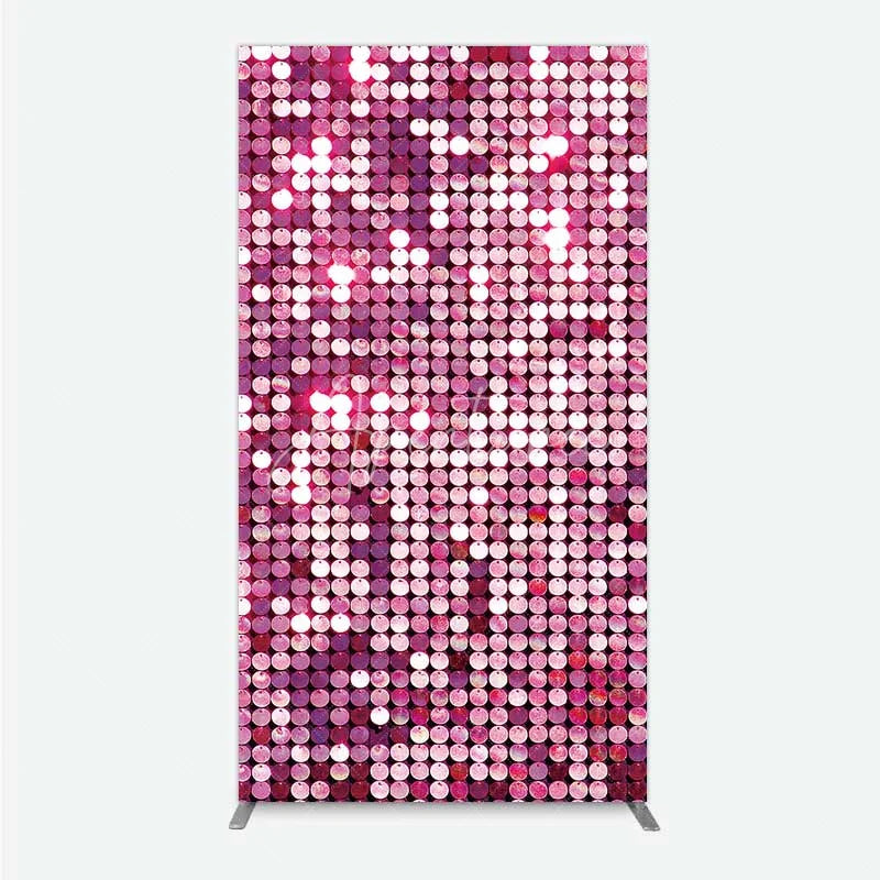 Aperturee - Aperturee Pink Sequin Rectangle Backdrop Magenta Glitter Texture Photography Background for Party