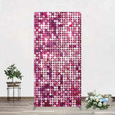 Aperturee - Aperturee Pink Sequin Rectangle Backdrop Magenta Glitter Texture Photography Background for Party