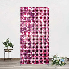 Aperturee - Aperturee Pink Sequin Rectangle Backdrop Magenta Glitter Texture Photography Background for Party