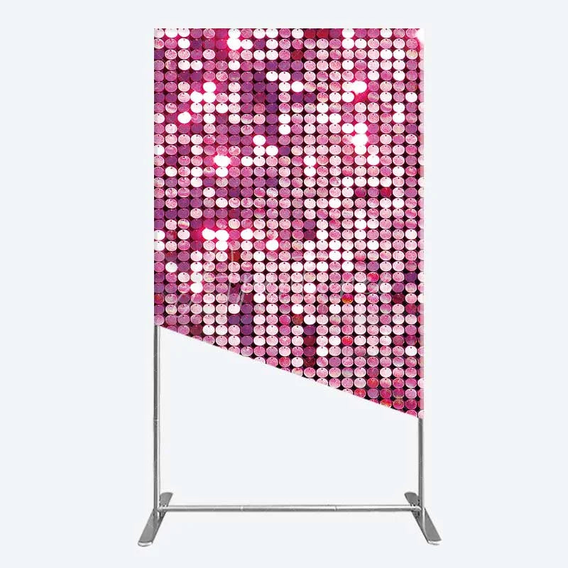 Aperturee - Aperturee Pink Sequin Rectangle Backdrop Magenta Glitter Texture Photography Background for Party