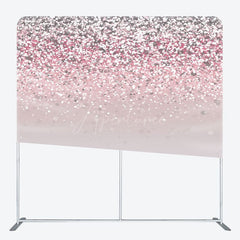 Aperturee - Aperturee Pink Silver Glitter Party Square Tension Backdrop