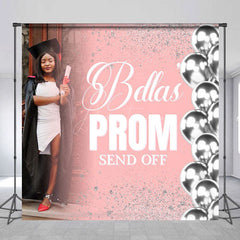 Aperturee - Aperturee Pink Silver Prom Send Off Custom Photo Grad Backdrop