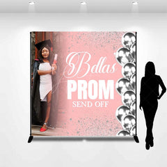 Aperturee - Aperturee Pink Silver Prom Send Off Custom Photo Grad Backdrop