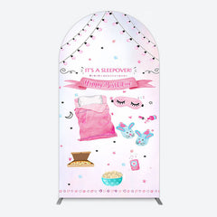 Aperturee - Aperturee Pink Sleepover Night Sweet Birthday Arch Backdrop