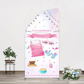 Aperturee - Aperturee Pink Sleepover Night Sweet Birthday Half Moon Arch Backdrop