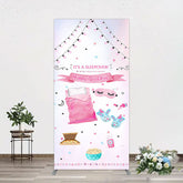 Aperturee - Aperturee Pink Sleepover Night Sweet Birthday Rectangle Backdrop