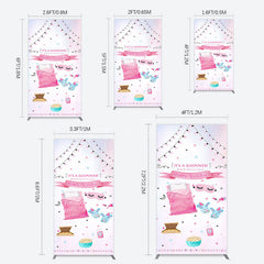 Aperturee - Aperturee Pink Sleepover Night Sweet Birthday Rectangle Backdrop