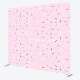 Aperturee - Aperturee Pink Sprinkles Double-Sided Tension Fabric Backdrop Fun Donut Party Theme Dessert Table Photo Booth Decor