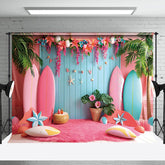 Aperturee - Aperturee Pink Surfing Board Summer Photography Backdrop For Studio