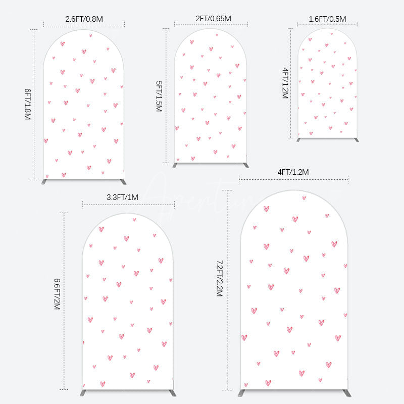 Aperturee - Aperturee Pink Sweet Heart Girls Birthday Arch Backdrop