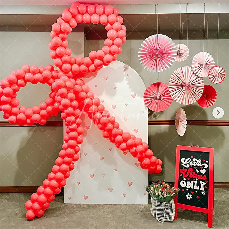Aperturee - Aperturee Pink Sweet Heart Girls Birthday Arch Backdrop