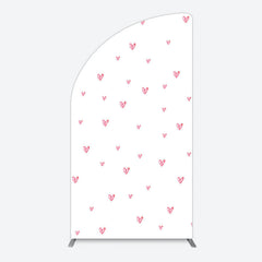 Aperturee - Aperturee Pink Sweet Heart Girls Birthday Half Moon Arch Backdrop