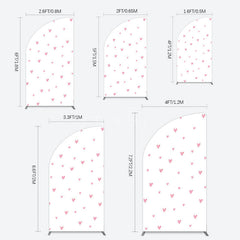 Aperturee - Aperturee Pink Sweet Heart Girls Birthday Half Moon Arch Backdrop