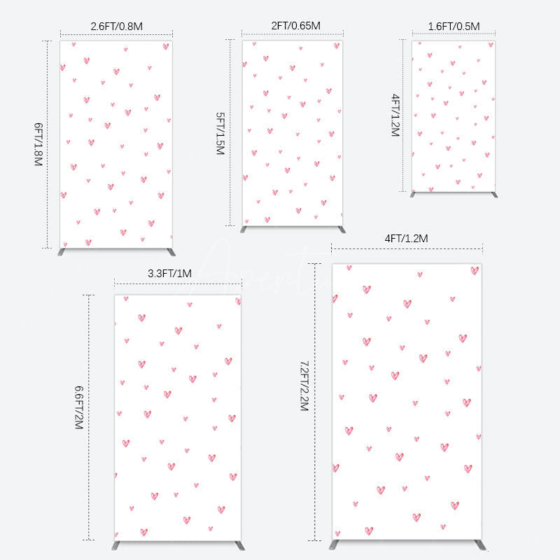 Aperturee - Aperturee Pink Sweet Heart Girls Birthday Rectangle Backdrop
