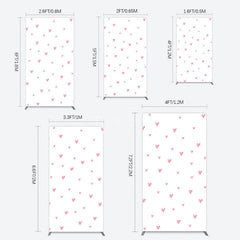 Aperturee - Aperturee Pink Sweet Heart Girls Birthday Rectangle Backdrop