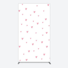 Aperturee - Aperturee Pink Sweet Heart Girls Birthday Rectangle Backdrop